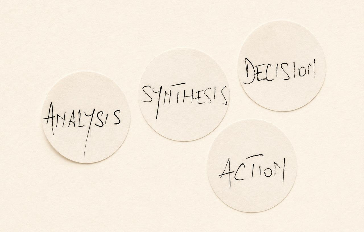 Analysis. Synthesis. Decision. Action. Analysis. Synthesis. Decision. Action.