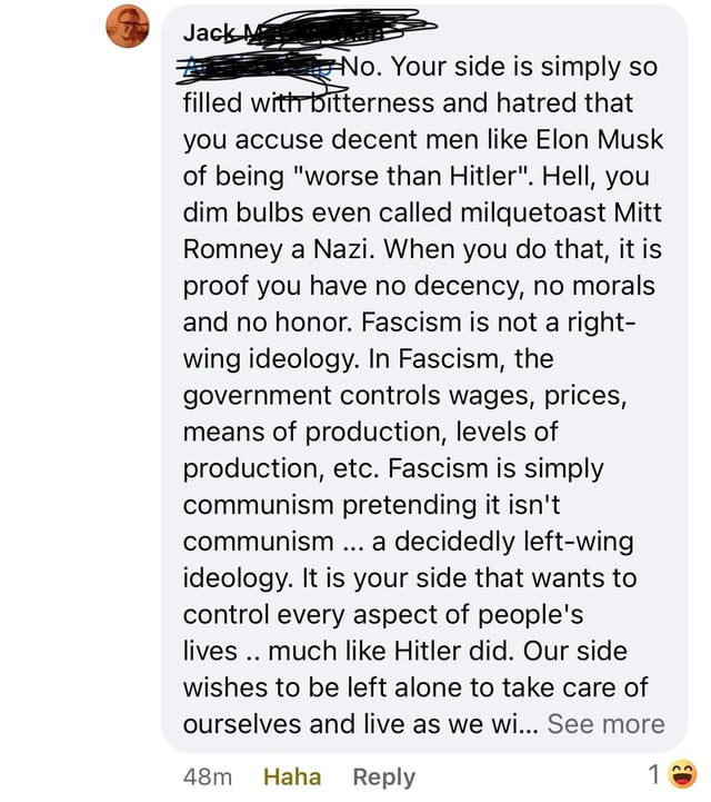 r/socialism - “Fascism is simply communism pretending it isn’t communism” lol