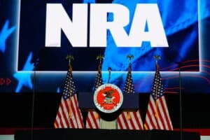 A podium at the 2024 NRA Great American Outdoor Show