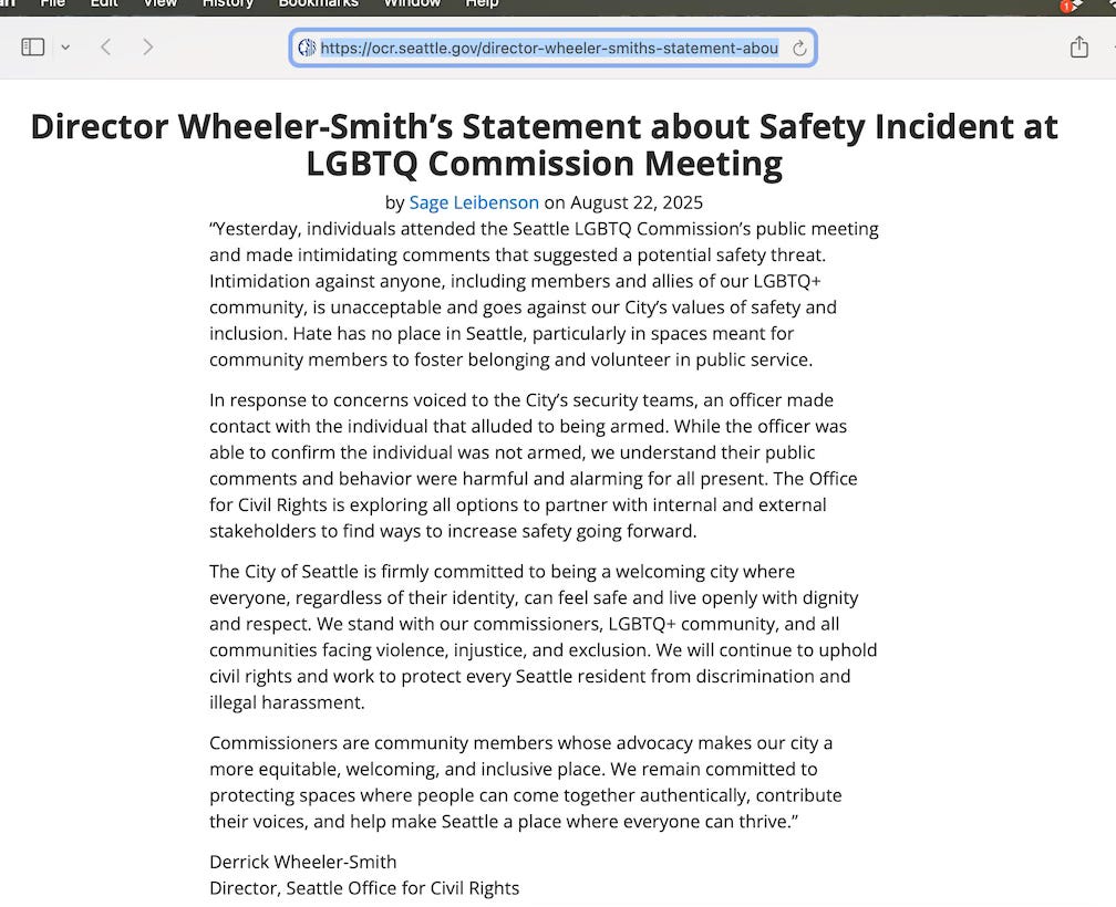 Image: Seattle Office of Civil Rights statement