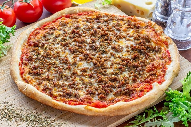 Pizza ligerita de aperitivo
