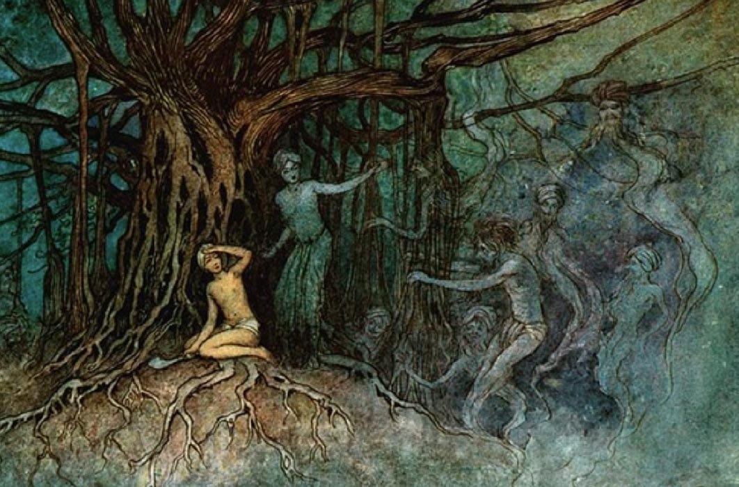 Folk-tales of Bengal, illustration by W. Goble (1912) (Public Domain)