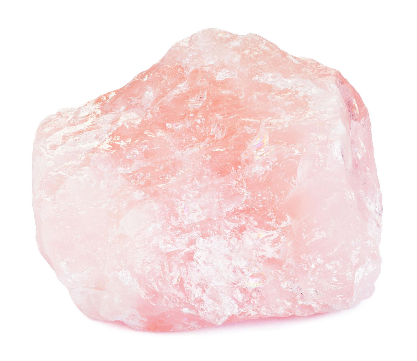 Raw pink quartz gemstone