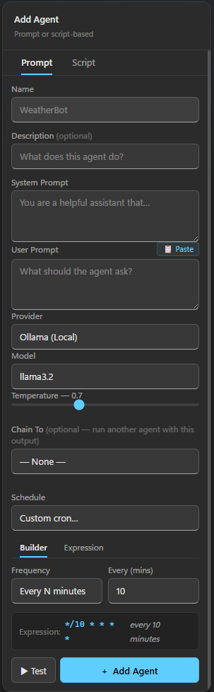 Creating a prompt agent
