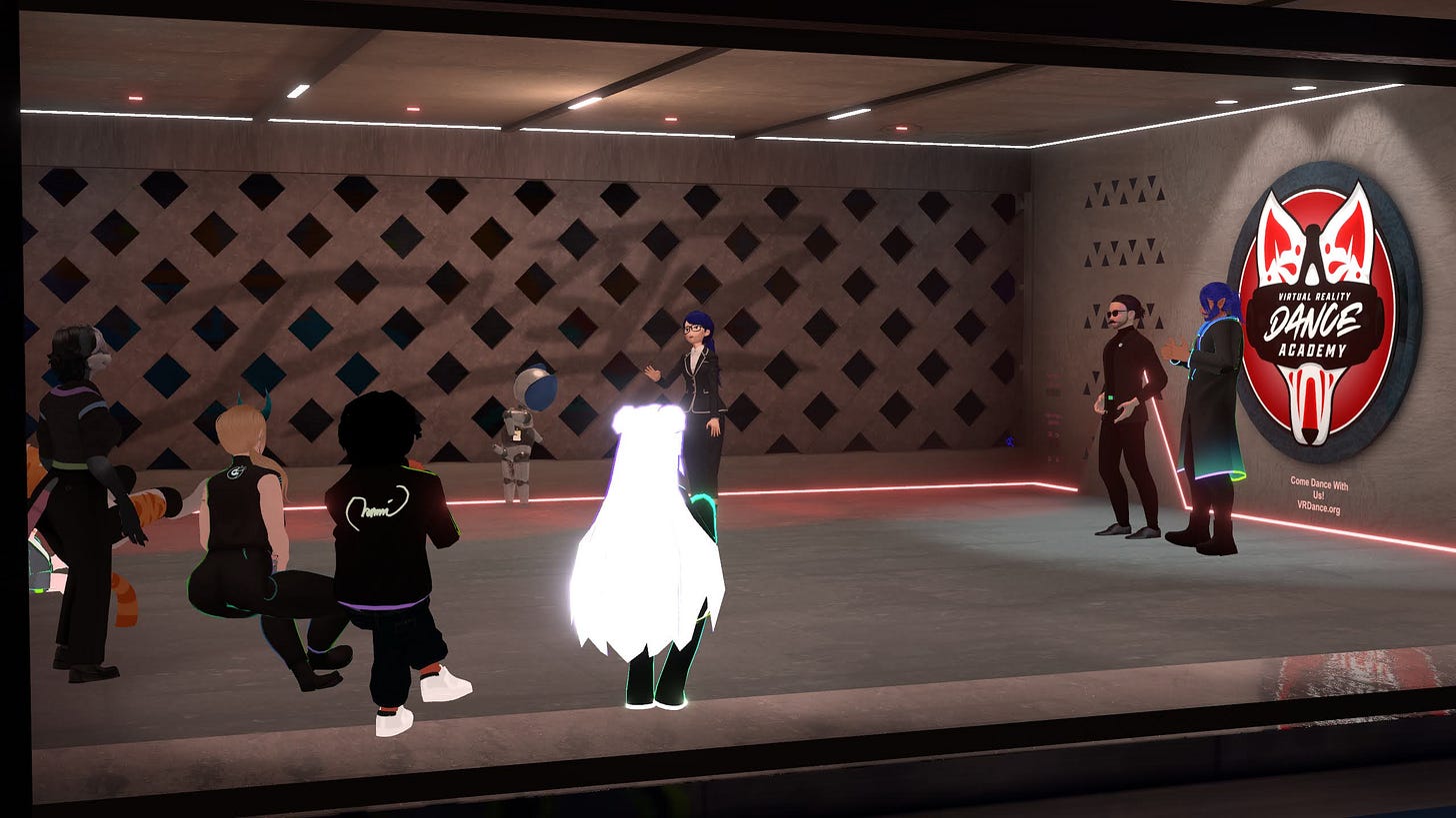 This is an image of the Glitches collective in a rotating between actor and audience roles in a physical improv game.