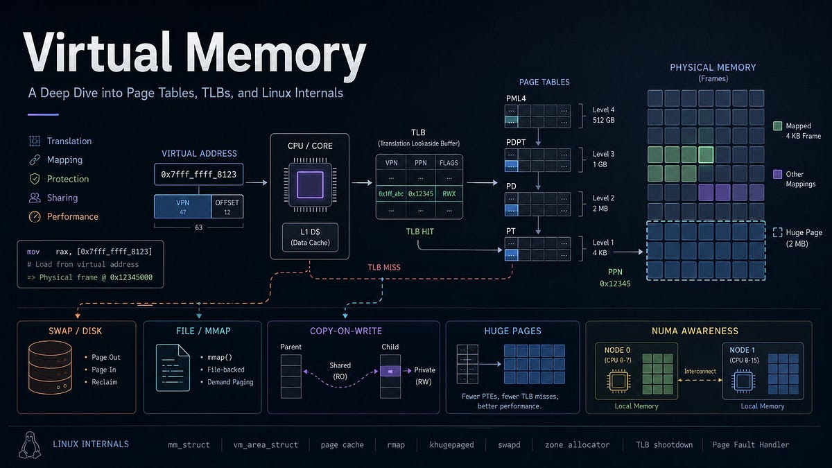 Virtual Memory: Page Tables, TLBs, and Linux Internals