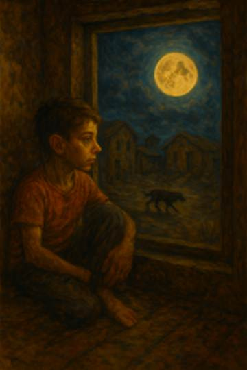 A child sitting in a window looking at the moon

AI-generated content may be incorrect.