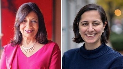 Kiran Mazumdar-Shaw and her niece Claire Mazumdar. (X/@kiranshaw, LinkedIn/Claire Mazumdar)