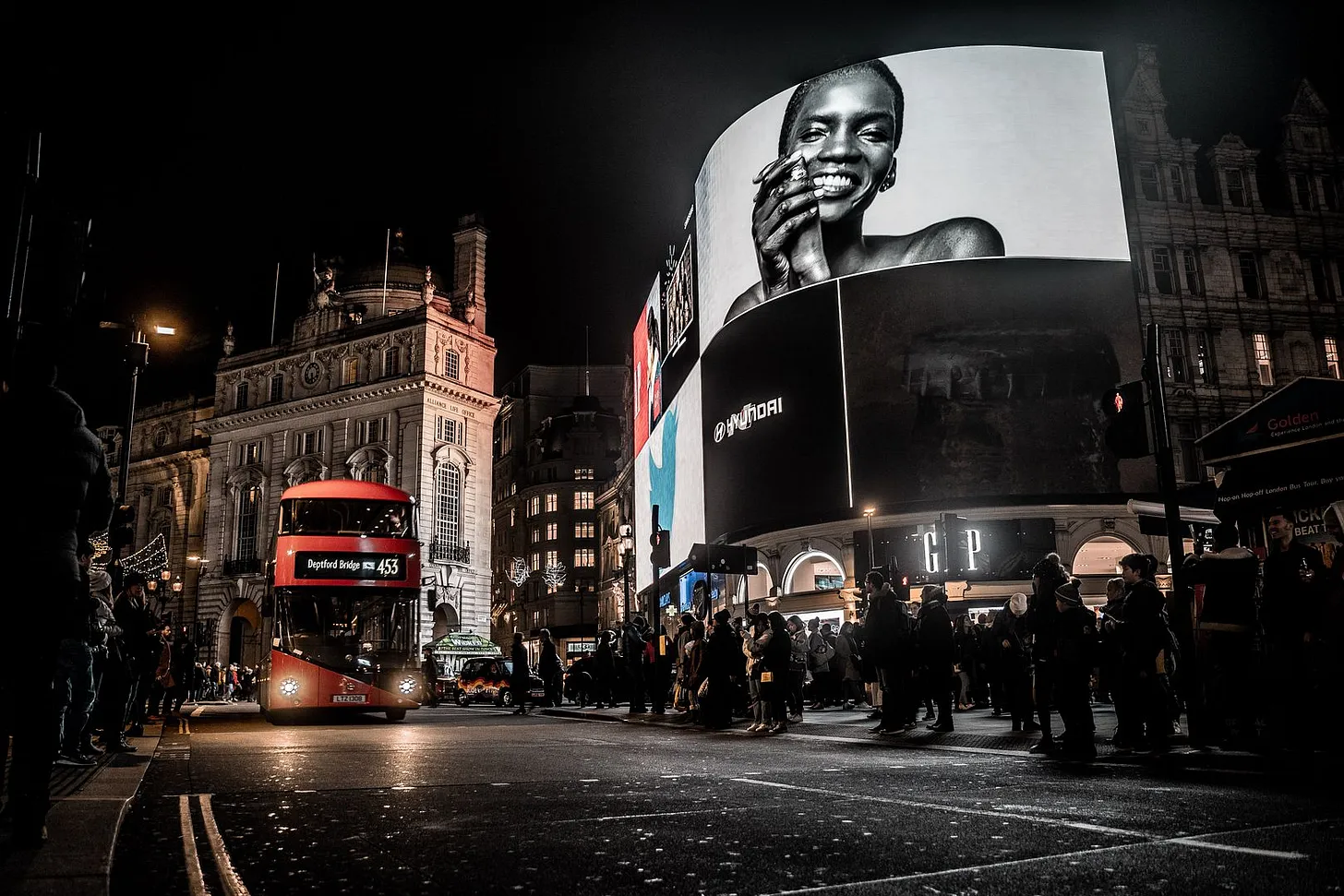 Large ad in a city