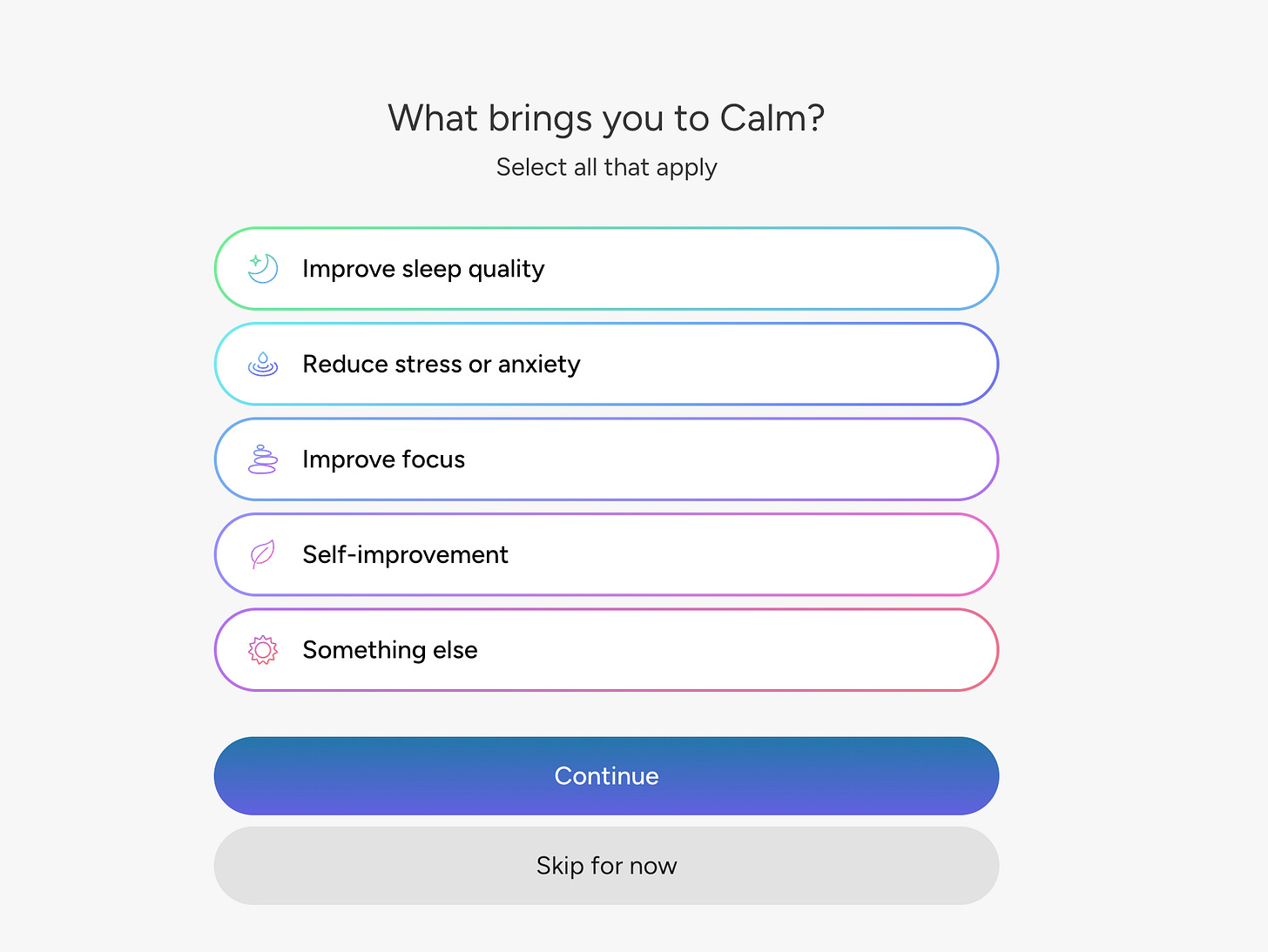 Calm new user experience Calm new user experience