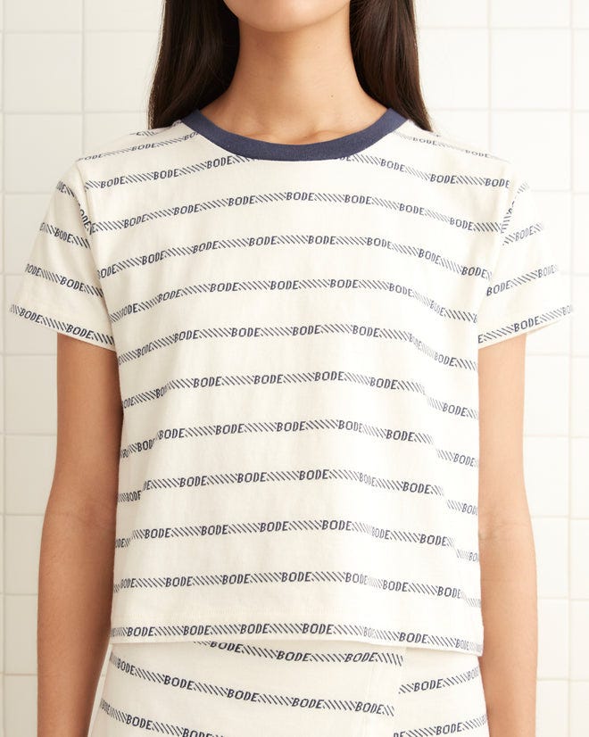 Bode New York Rec Jacquard Tee XS / White/Multi