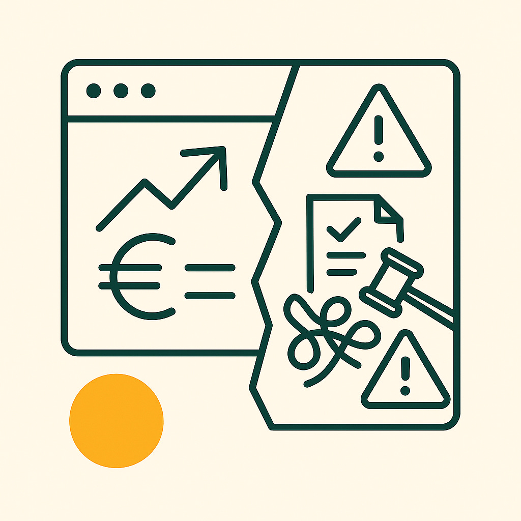 decorative: conceptual website hitting regulatory hurdles