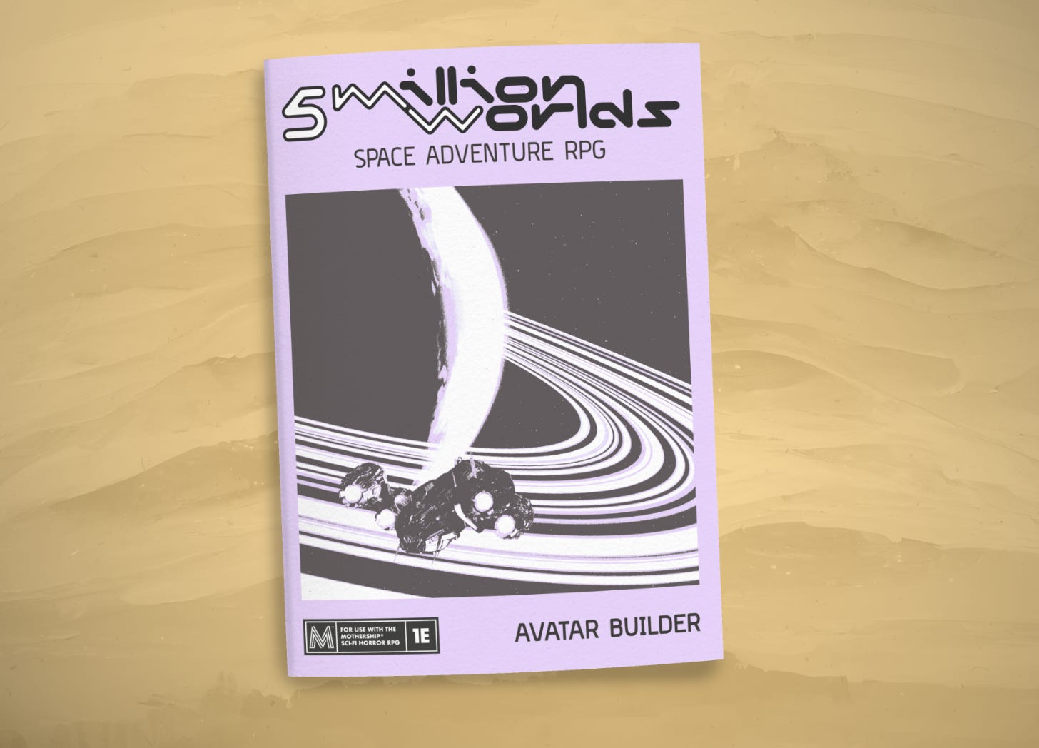 Digital mock-up of the zine: 5 Million Worlds Space Adventure RPG: Avatar Builder