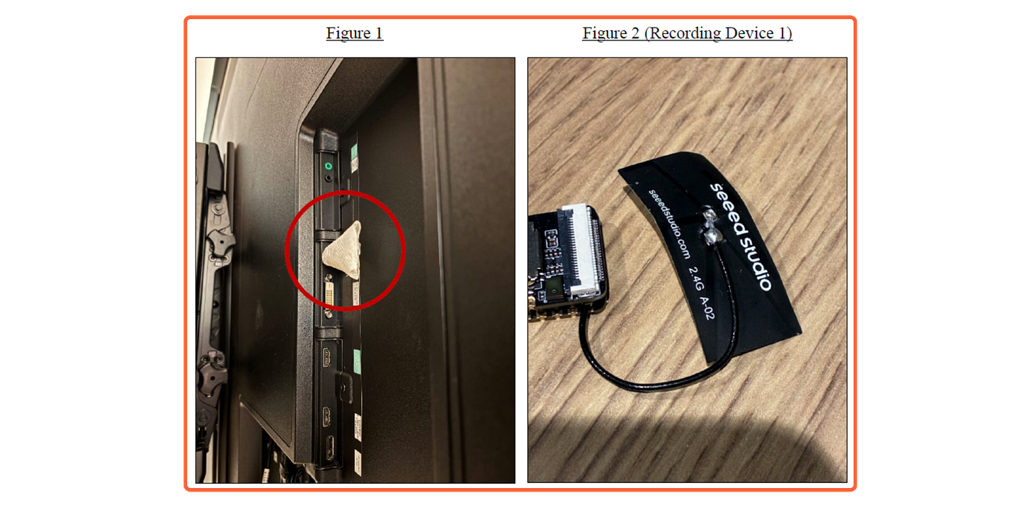 Photographs of the alleged recording device found in the OpenAI offices Photographs of the alleged recording device found in the OpenAI offices