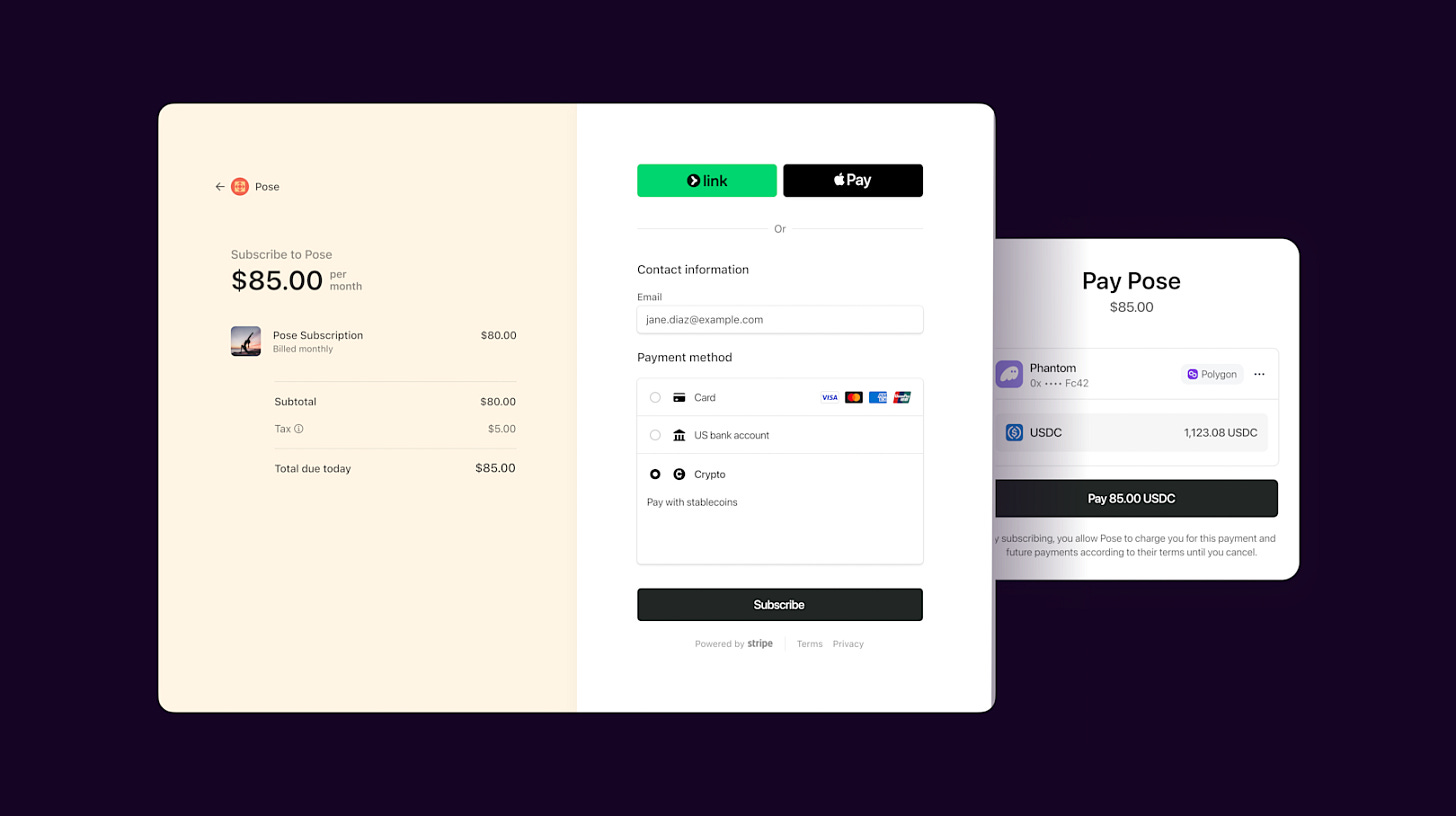 Introducing stablecoin payments for subscriptions