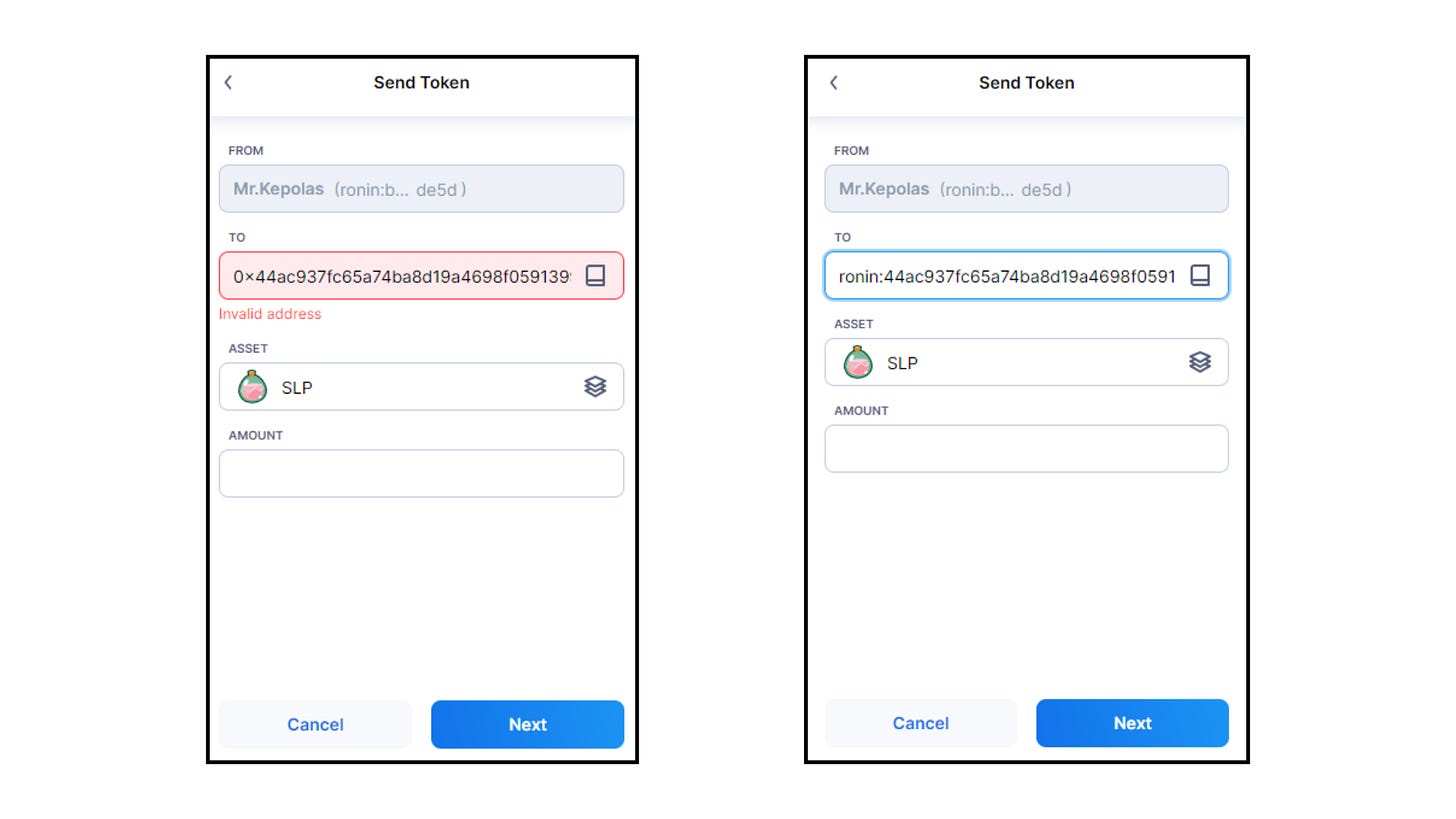 Moving SLP and AXS between Ronin and Binance