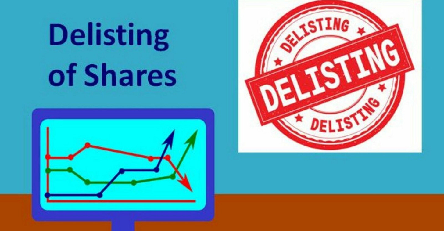 stocck delist stocck delist
