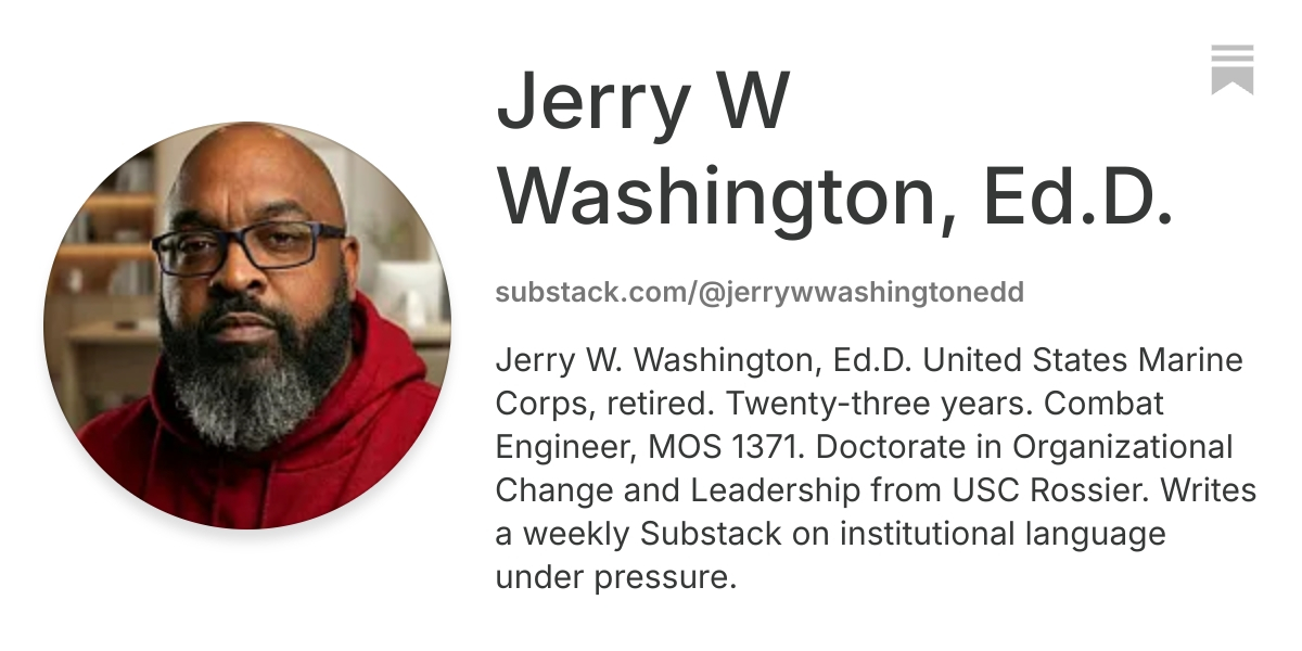 Jerry W Washington, Ed.D. | Substack