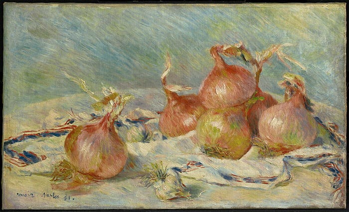 Onions with heads of garlic Onions with heads of garlic