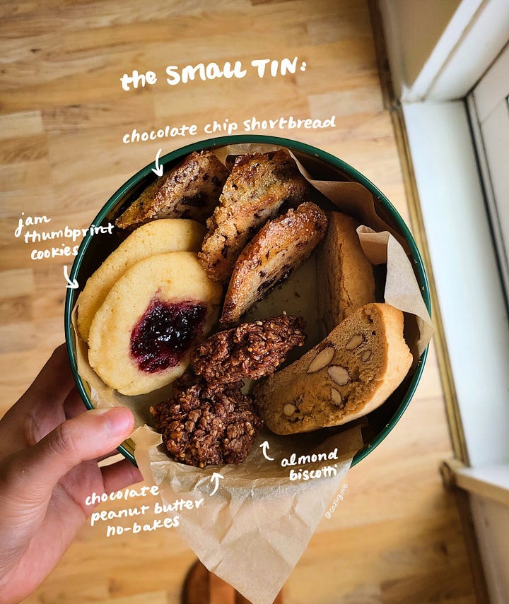 big and small cookie tins