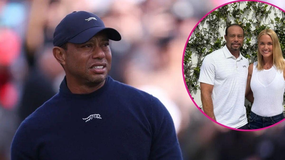 image and inset of tiger woods and Vanessa trump image and inset of tiger woods and Vanessa trump