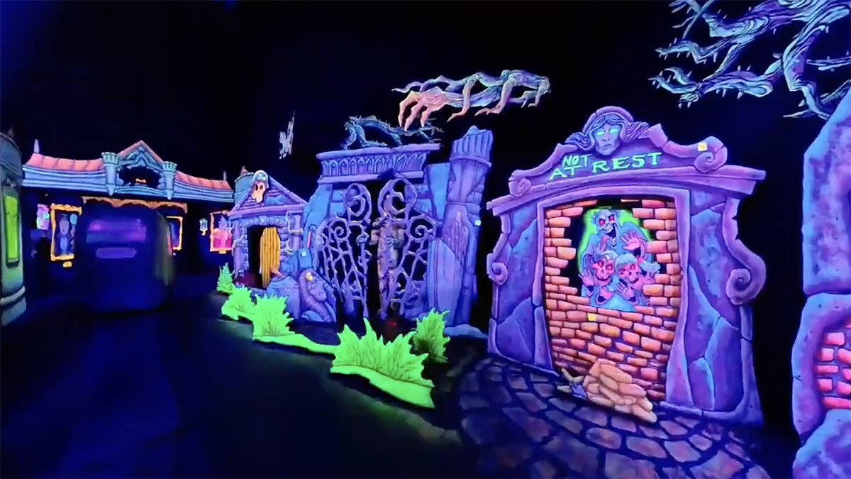 A scene from Boo Blasters on Boo Hill at Kings Island