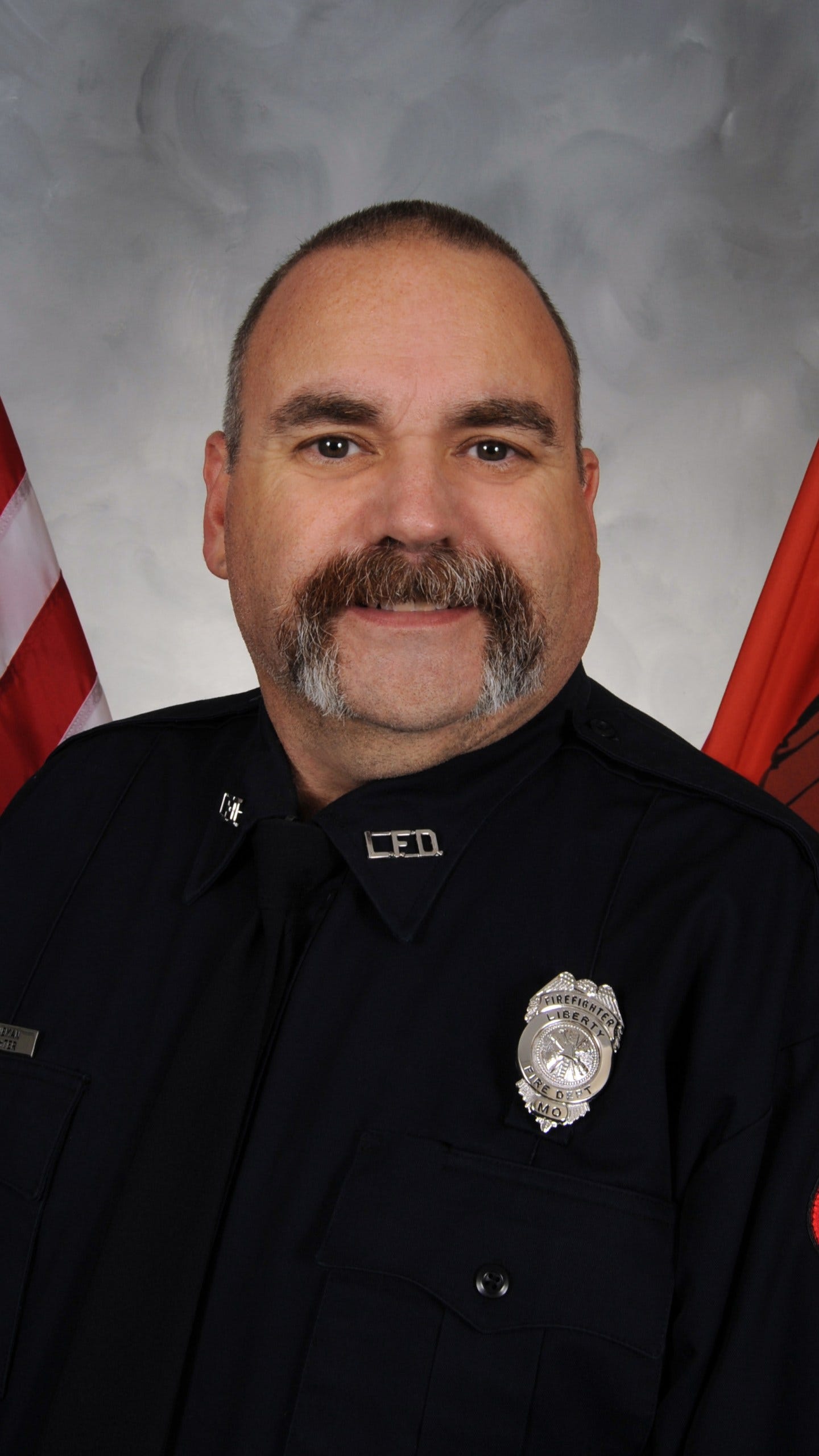 A photo of Steve Sanneman, a Liberty, Missouri firefighter and medic of 20 years who lost his battle to cancer on Sunday, July 7, 2024.