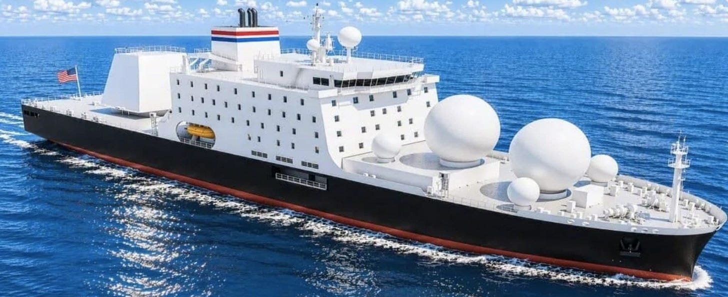 Next-gen missile-tracking ship soon to be built in US. Next-gen missile-tracking ship soon to be built in US.