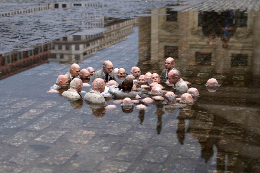 Isaac Cordal - Politicians Discussing Global Warming