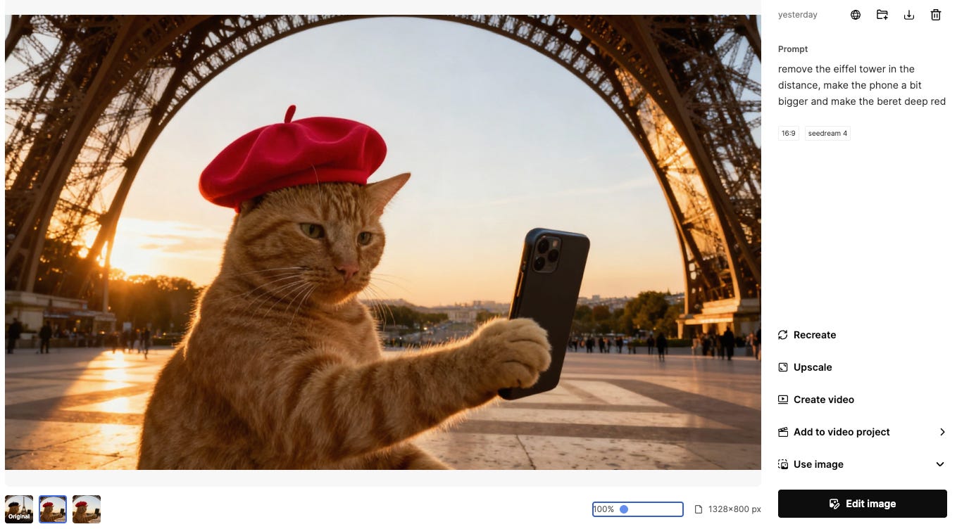 Screenshot of image editing in Freepik