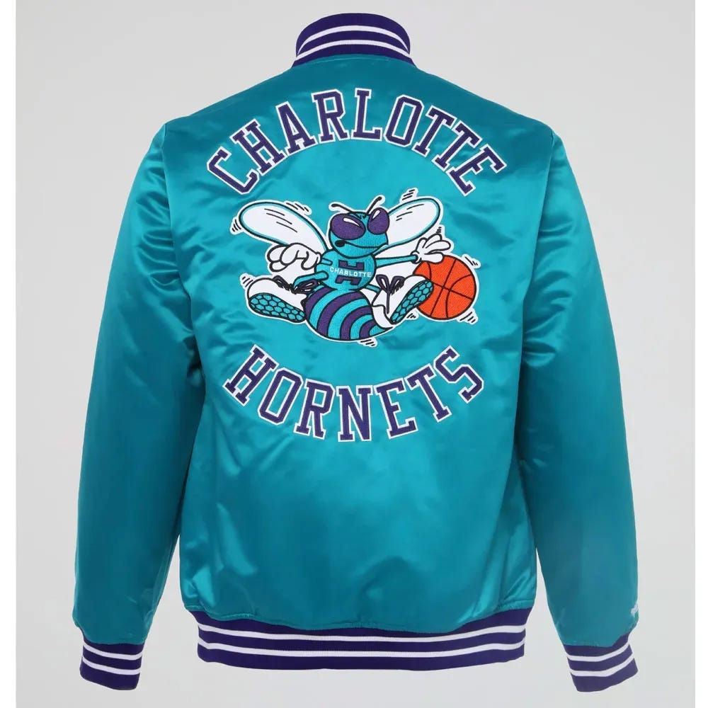 Aqua Charlotte Hornets Heavyweight Bomber Jacket Aqua Charlotte Hornets Heavyweight Bomber Jacket
