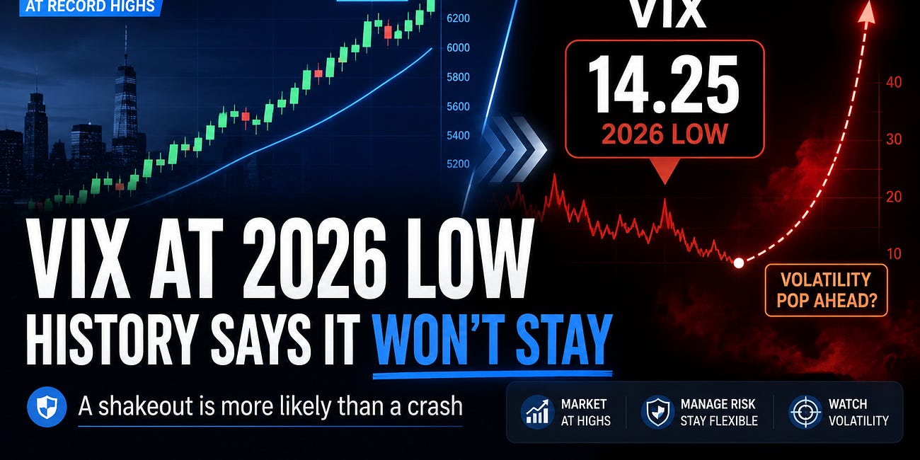 The VIX Is at Its 2026 Low — And History Says It Doesn’t Stay