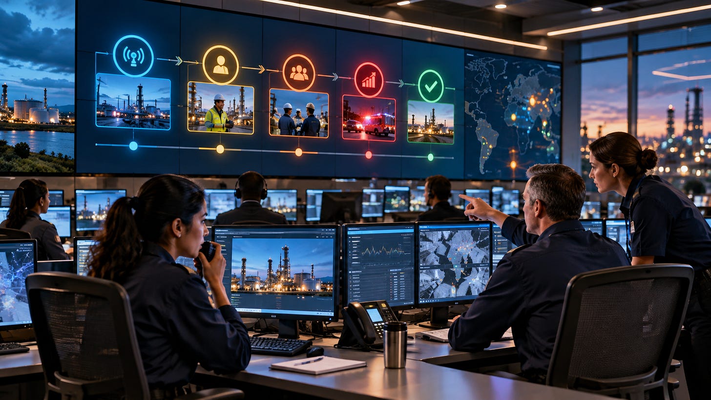 Emergency operations team managing alert acknowledgement, escalation, and recovery. Emergency operations team managing alert acknowledgement, escalation, and recovery.