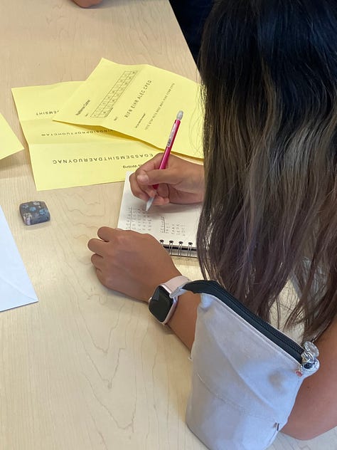 Pictures of the Secant math class at work!