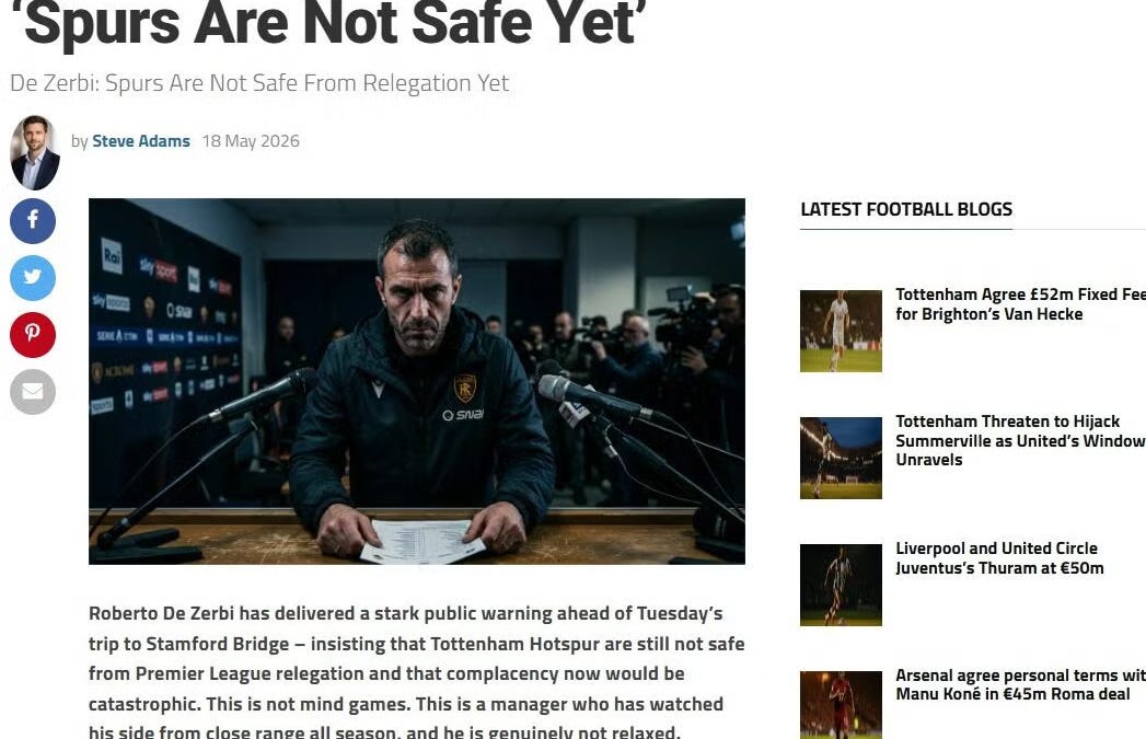 AI reporters flood football sites with errors