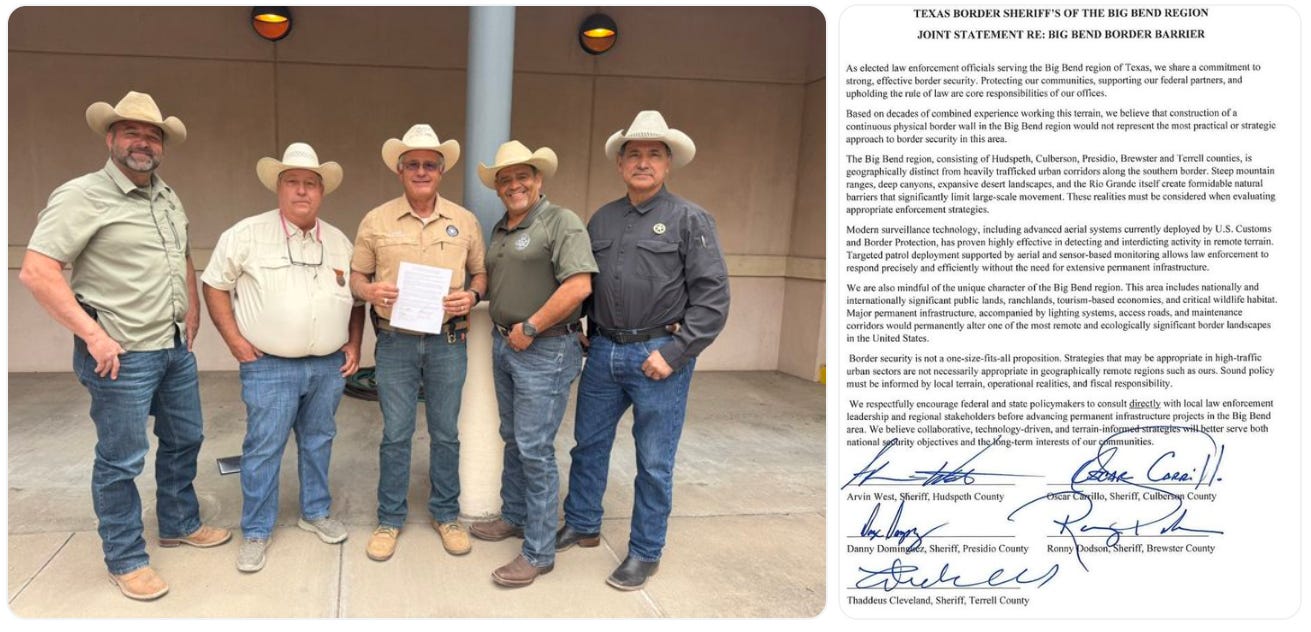 Dominguez, along with four other Big Bend Texas Border Sheriffs, signed a letter advising against building a border wall there. (courtesy Terrell County Sheriff Thaddeus Cleveland)