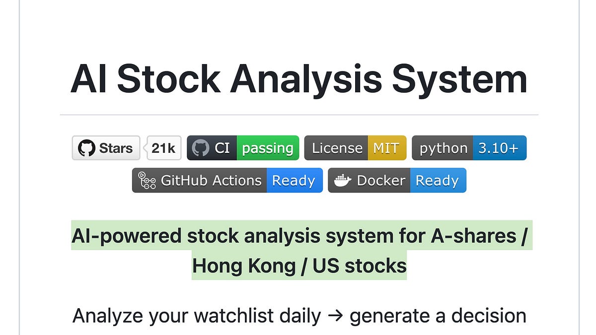 Someone just open sourced an AI stock analyst — and it runs on GitHub ...