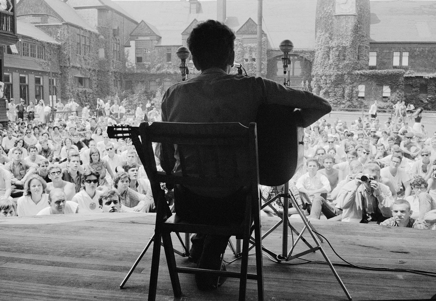 I was up onstage with Bob Dylan at Newport the night he went electric – The  Forward