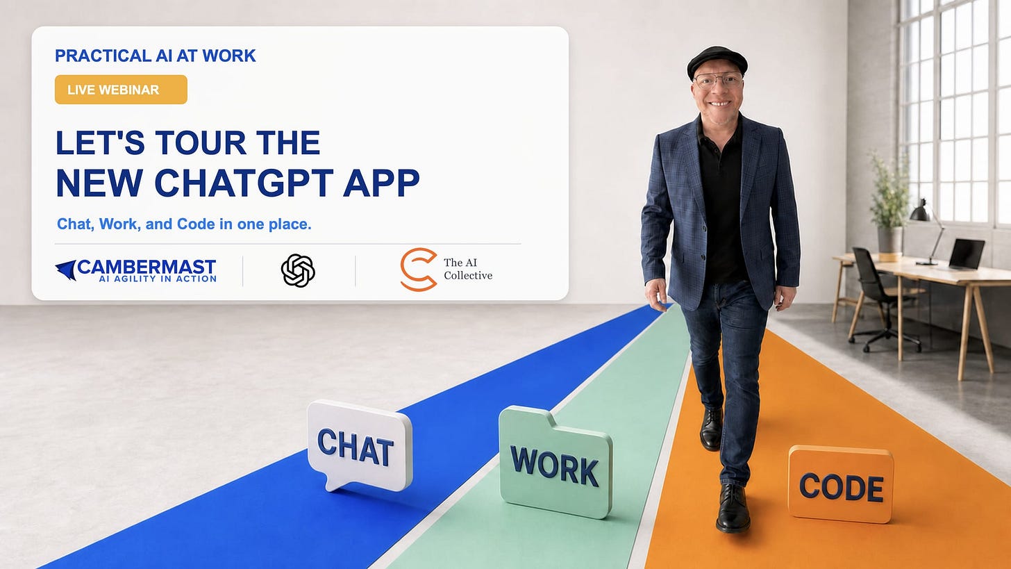 Practical AI at Work: Let's Tour the New ChatGPT App promotional artwork Practical AI at Work: Let's Tour the New ChatGPT App promotional artwork