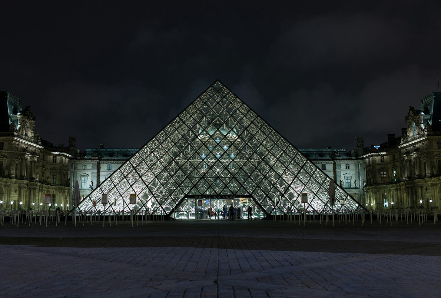 Image of the Pyramid in Paris - which sits on top of the Louvre