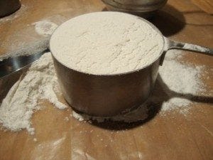 Flour Leveled in Cup - Illustration by Greg Patent