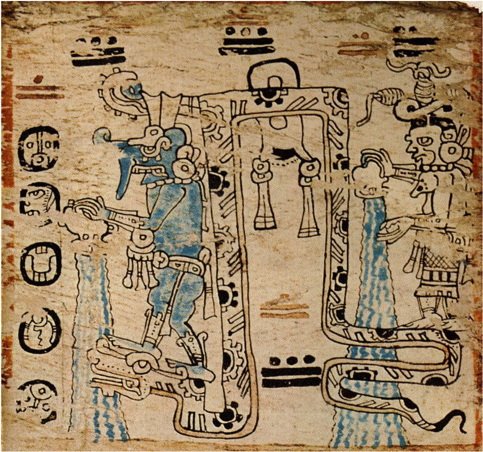 Mayan rain god chaak on Codice