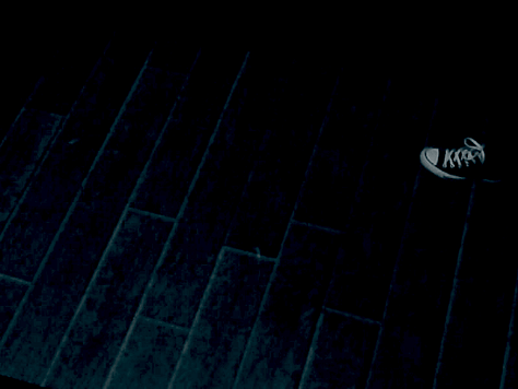 Animated GIFS documenting the projection and the interaction. Subject is moving and the projection responds as described. 