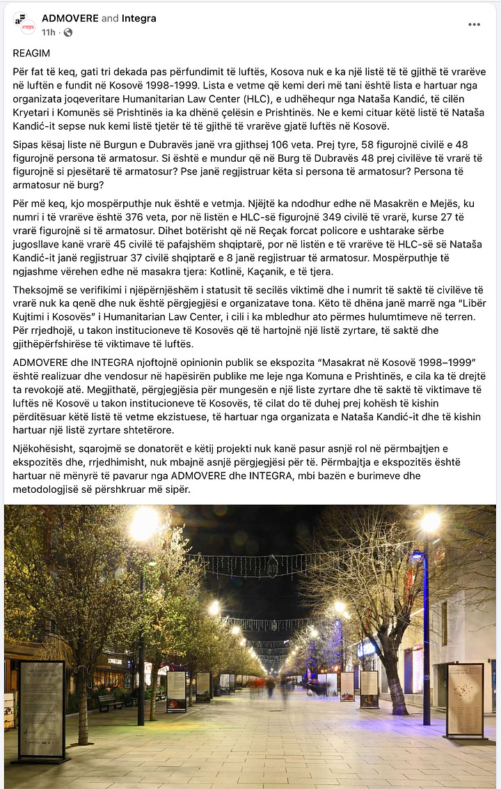 Admovere and Integra's 2 Formal Responses to Criticism via Facebook Posts on March 27, 2026.