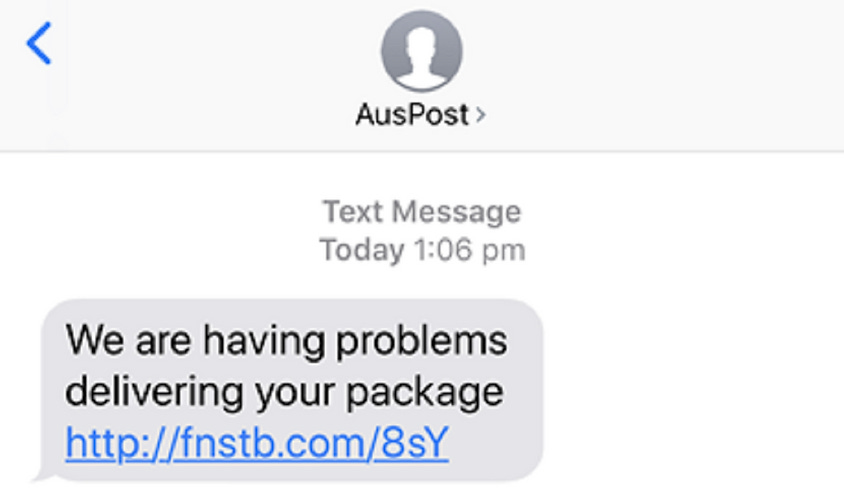 Service Post Scam Scam text messages targeting Australia Post customers