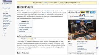 Richard Grove: 9/11 Insider Trading Richard Grove: 9/11 Insider Trading
