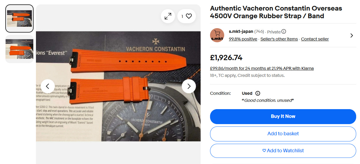 Vacheron Orange strap on ebay Vacheron Orange strap on ebay