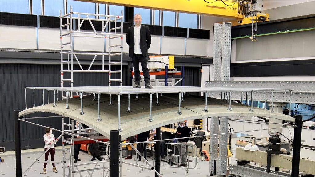 image of green climate friendly concrete being used