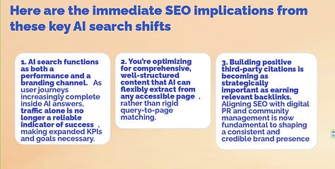 A few screenshots from the excellent slide deck on branding and seo