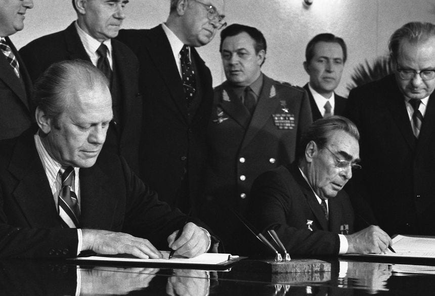 The Vladivostok Summit Meeting on Arms Control
On November 23-24, 1974, President Ford and Soviet leader Leonid Brezhnev met in Vladivostok, USSR, to discuss strategic arms limitation. This trip was historic as the first time a U.S. President and the...